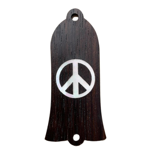 Thalia Truss Rod Cover Black Ebony & Pearl Peace Sign | Truss Rod Cover