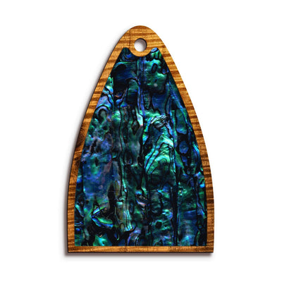 Thalia Truss Rod Cover Custom Truss Rod Cover | Shape T13 - Fits Many PRS Guitars Blue Abalone / AAA Curly Koa