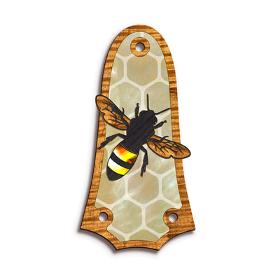 Thalia Truss Rod Cover Save the Bees | Custom Truss Rod Cover Pearl Save the Bees / T3 (Taylor 3-Hole)
