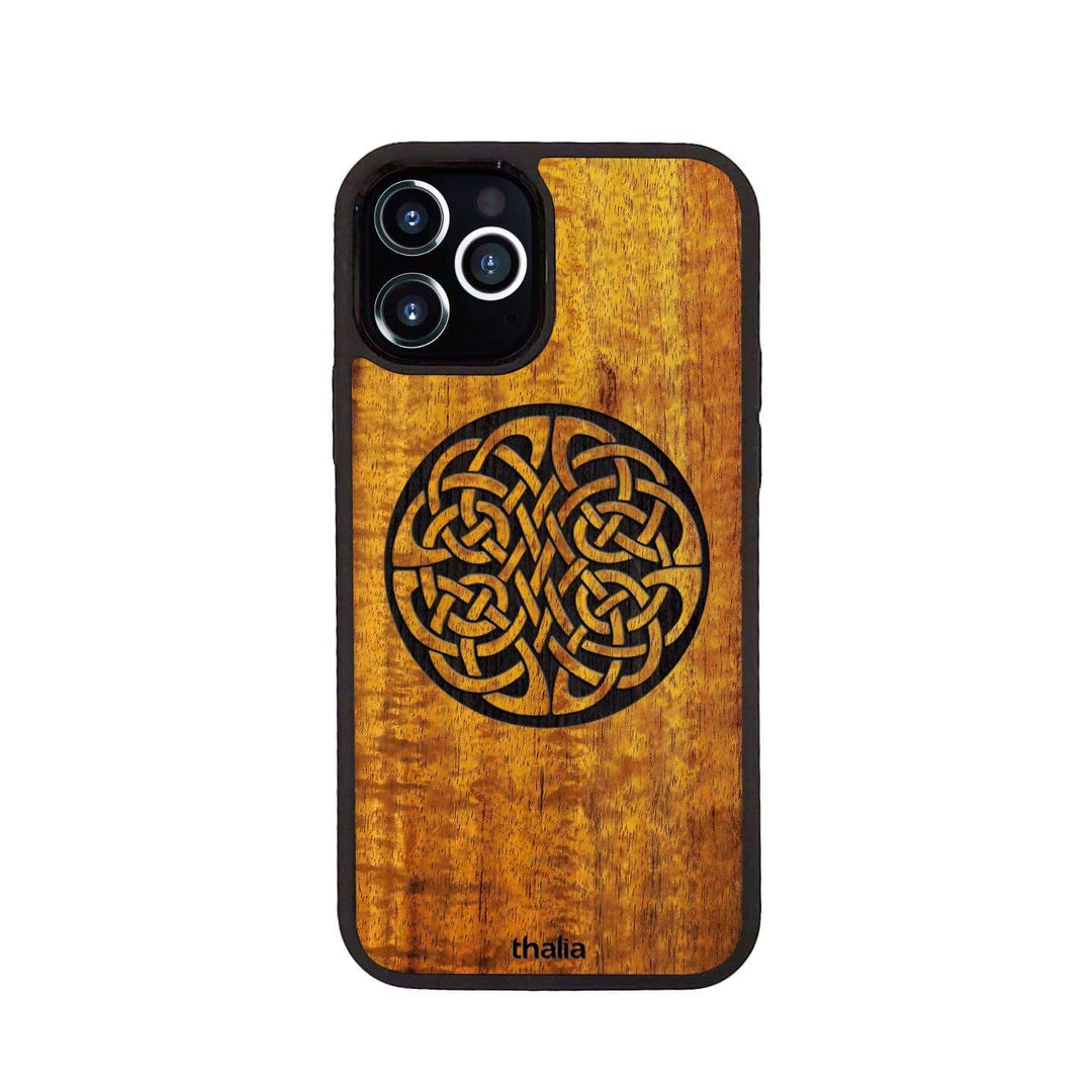 ThaliaCapos.com Phone Case Hawaiian Koa & Celtic Knot Engraving | iPhone Case iPhone 12 / Pro